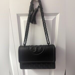 Tory Burch black Quilted Shoulder Bag